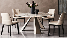 Mesa de comedor redonda keramik Eliot Cattelan