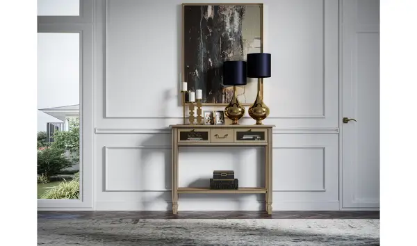 Consola 3 cajones cristal colonial Brookling
