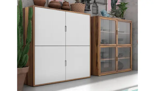 Vitrina 4 puertas industrial Loft