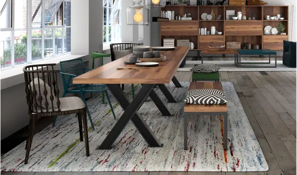 Mesa de comedor cruceta industrial Loft
