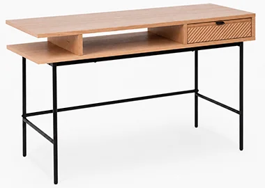 Mesa de escritorio roble y metal negro Malaba