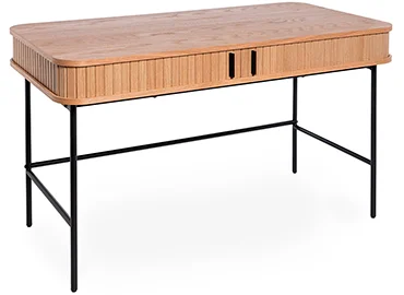 Mesa de escritorio roble y metal negro Nelcor