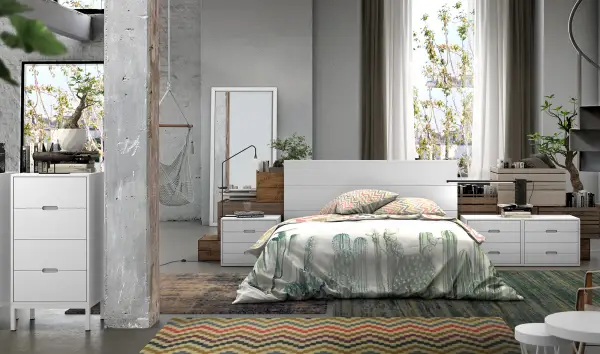 Mesita de noche 4 cajones industrial Loft