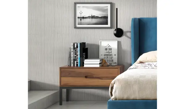 Mesita de noche 2 cajones industrial Loft