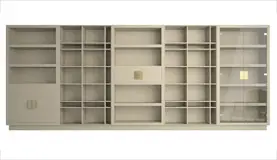 Librería moderna con estantes y vitrina cristal 450 Quantum