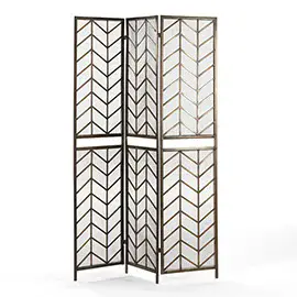 Biombo de metal dorado en espiga Biombo de metal dorado en espiga