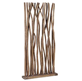 Biombo ramas árbol marrón blanqueado
