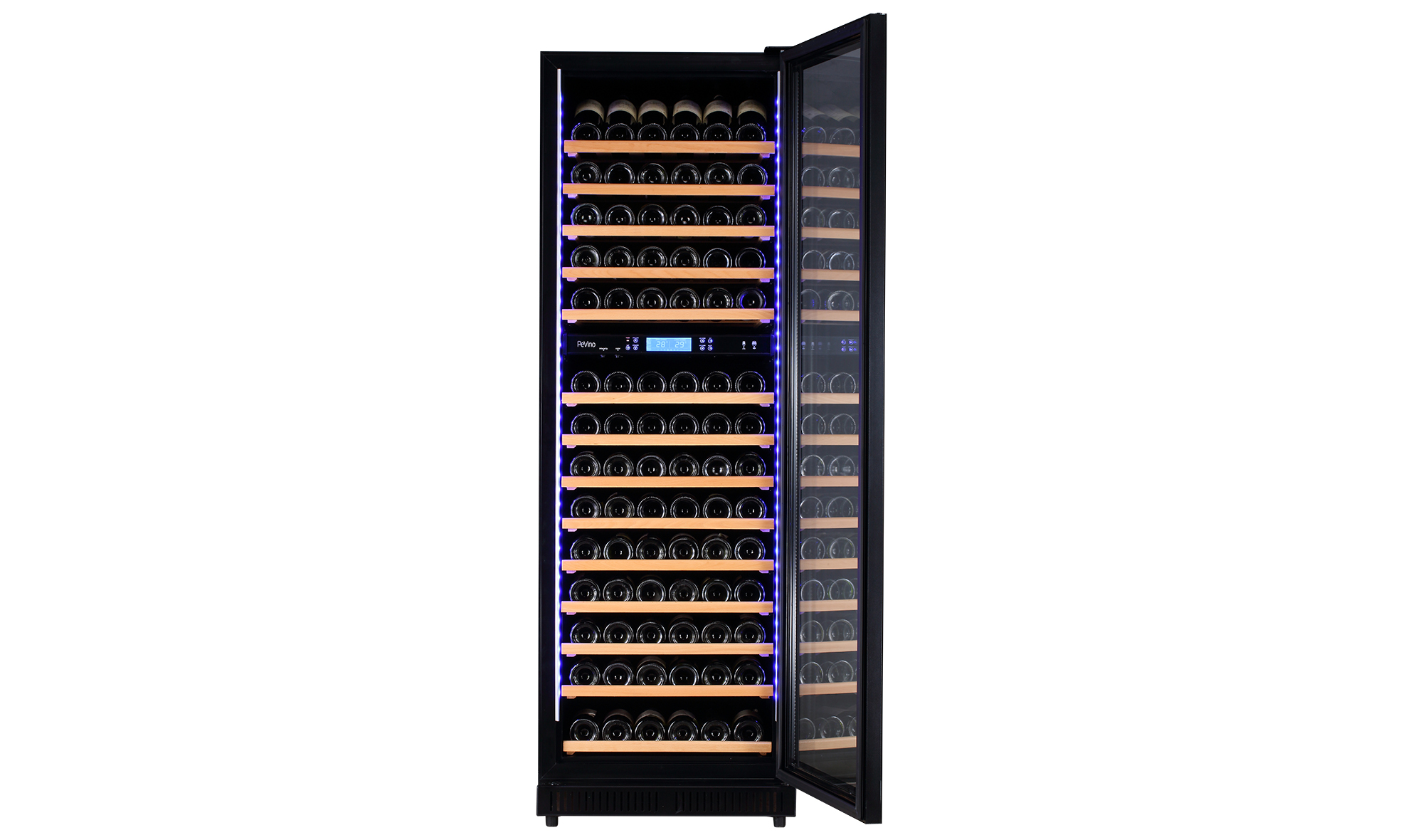 Vinoteca 210 botellas negra con 2 zonas de temperatura