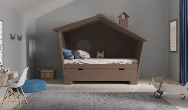 Cama infantil 1 cama 2 aguas Casita