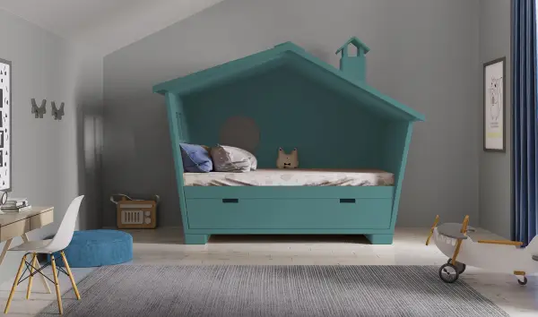 Cama infantil 1 cama 2 aguas Casita