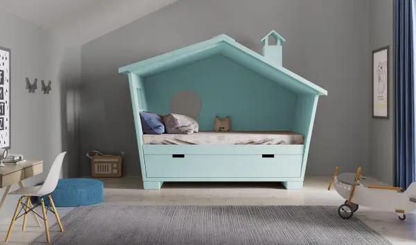 Cama infantil 1 cama 2 aguas Casita