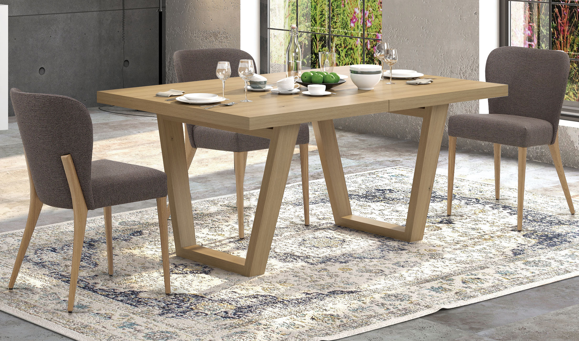 Mesa de comedor extensible nórdica Varat de lujo en .  Tu tienda de muebles de lujo