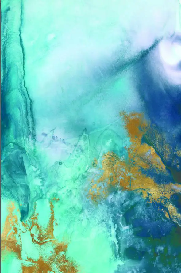 Cuadro canvas gold under the sea I