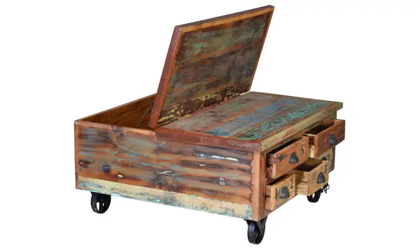 Mesa de centro cuadrada madera reciclada Menier