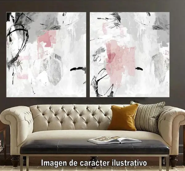 Cuadro canvas grey pink II