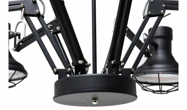 Lámpara de techo negra industrial Araña