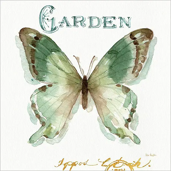 Cuadro canvas green butterfly