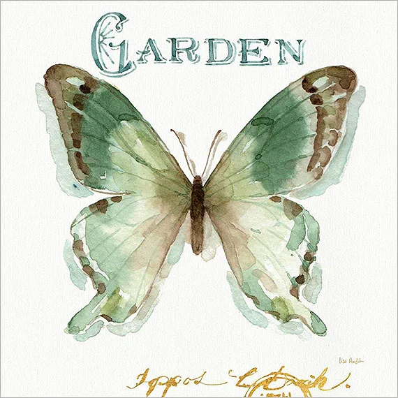 Cuadro canvas green butterfly