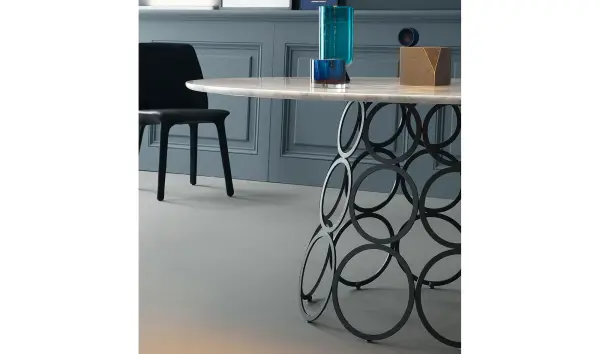 Mesa de comedor redonda calacatta Hulahoop Bonaldo