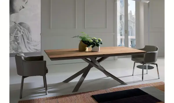 Mesa de comedor roble salvaje 4x4 Ozzio