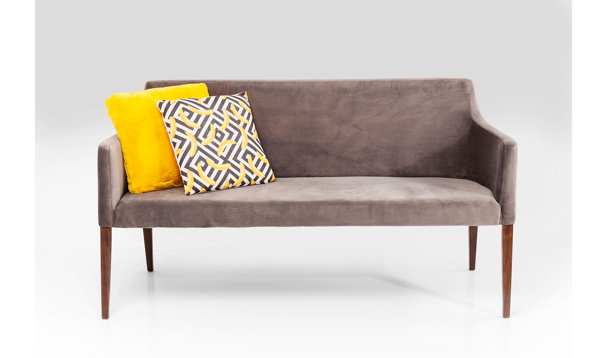 Banco tapizado Mode Velvet gris