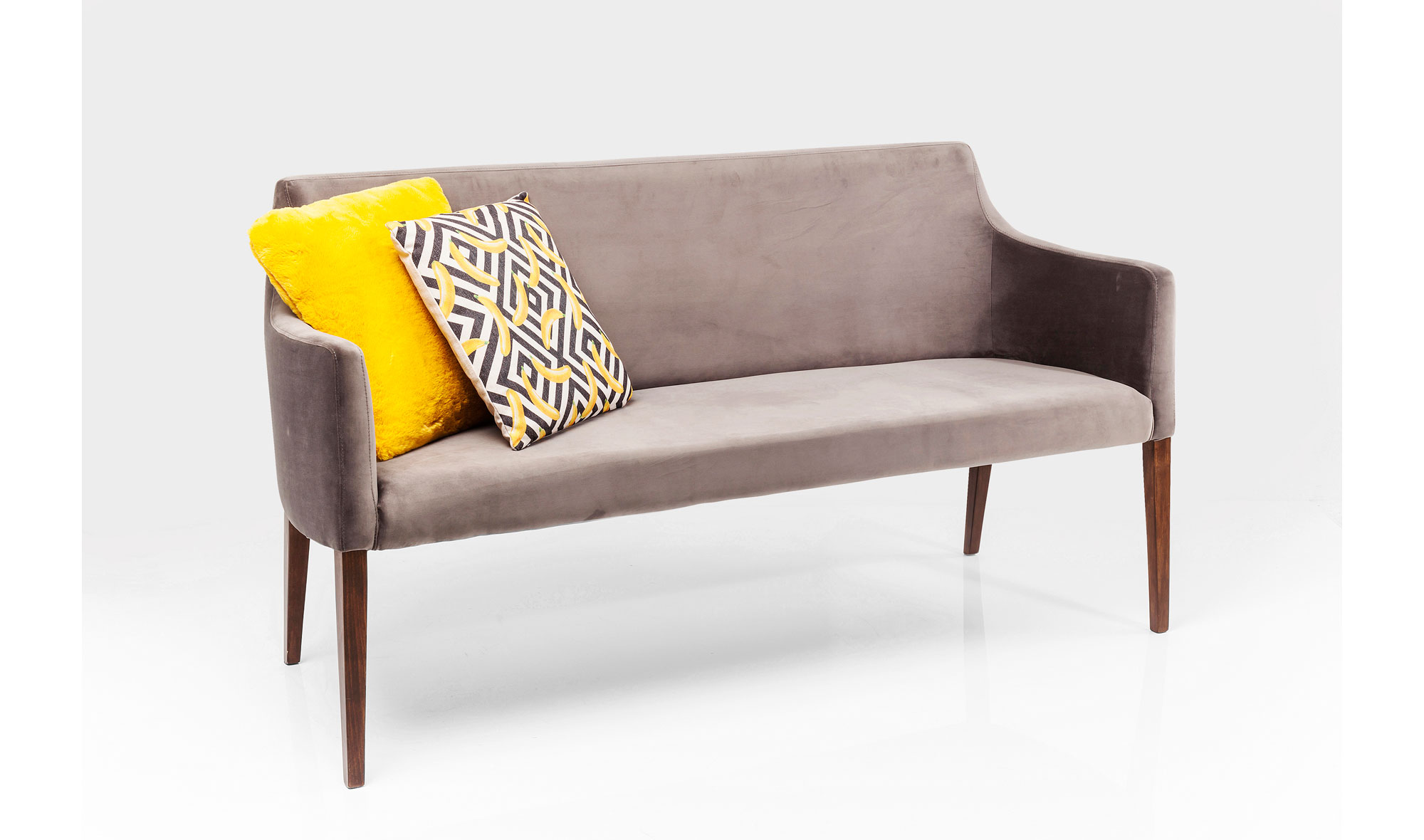 Banco tapizado Mode Velvet gris