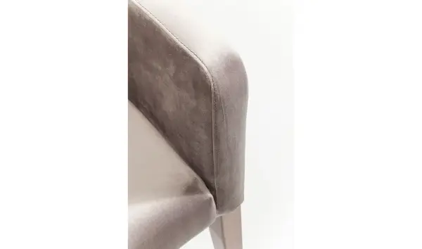 Silla gris terciopelo con reposabrazos Mode Velvet