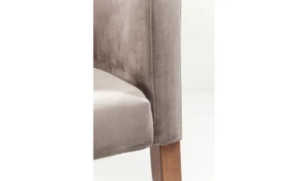 Silla gris terciopelo con reposabrazos Mode Velvet
