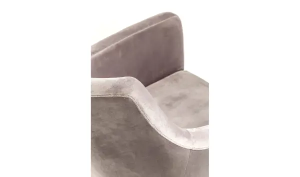 Silla gris terciopelo con reposabrazos Mode Velvet