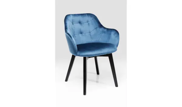 Silla con reposabrazos Lady Velvet Stitch petróleo
