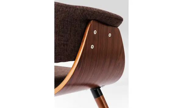 Silla marrón de madera con reposabrazos Monaco