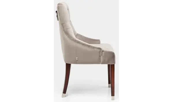 Silla con reposabrazos Prince Velvet gris