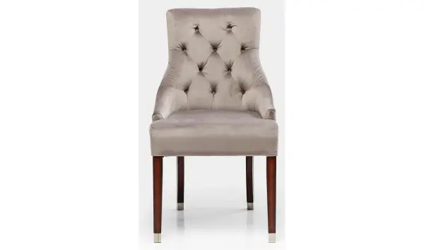 Silla con reposabrazos Prince Velvet gris