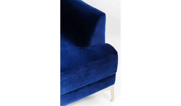 Sofá 3 plazas de terciopelo azul Proud