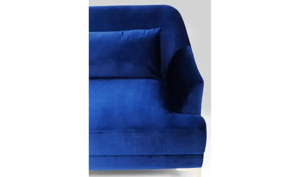 Sofá 3 plazas de terciopelo azul Proud