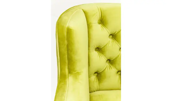 Sillón verde de terciopelo Coffee Shop