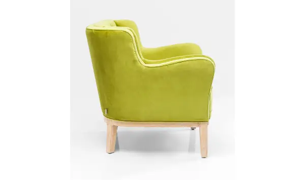 Sillón verde de terciopelo Coffee Shop