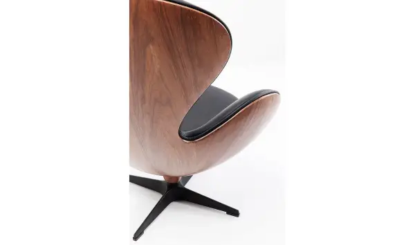 Sillón giratorio Lounge negro Walnut