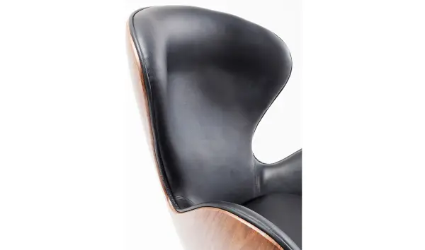 Sillón giratorio Lounge negro Walnut