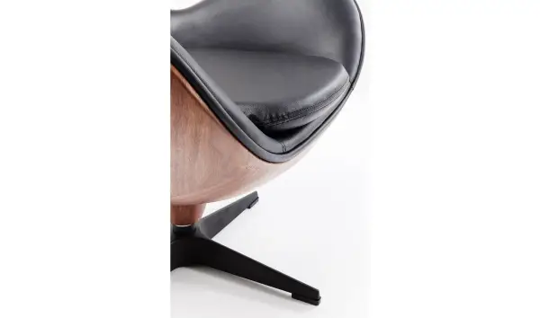 Sillón giratorio Lounge negro Walnut