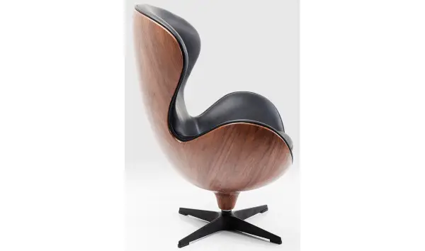 Sillón giratorio Lounge negro Walnut