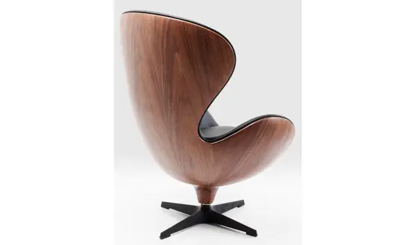 Sillón giratorio Lounge negro Walnut