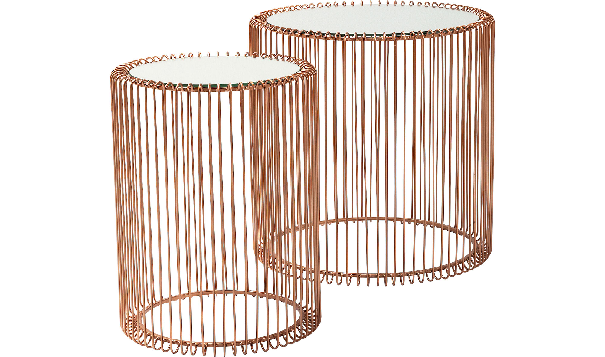 Set de 2 mesas auxiliares Wire cobre