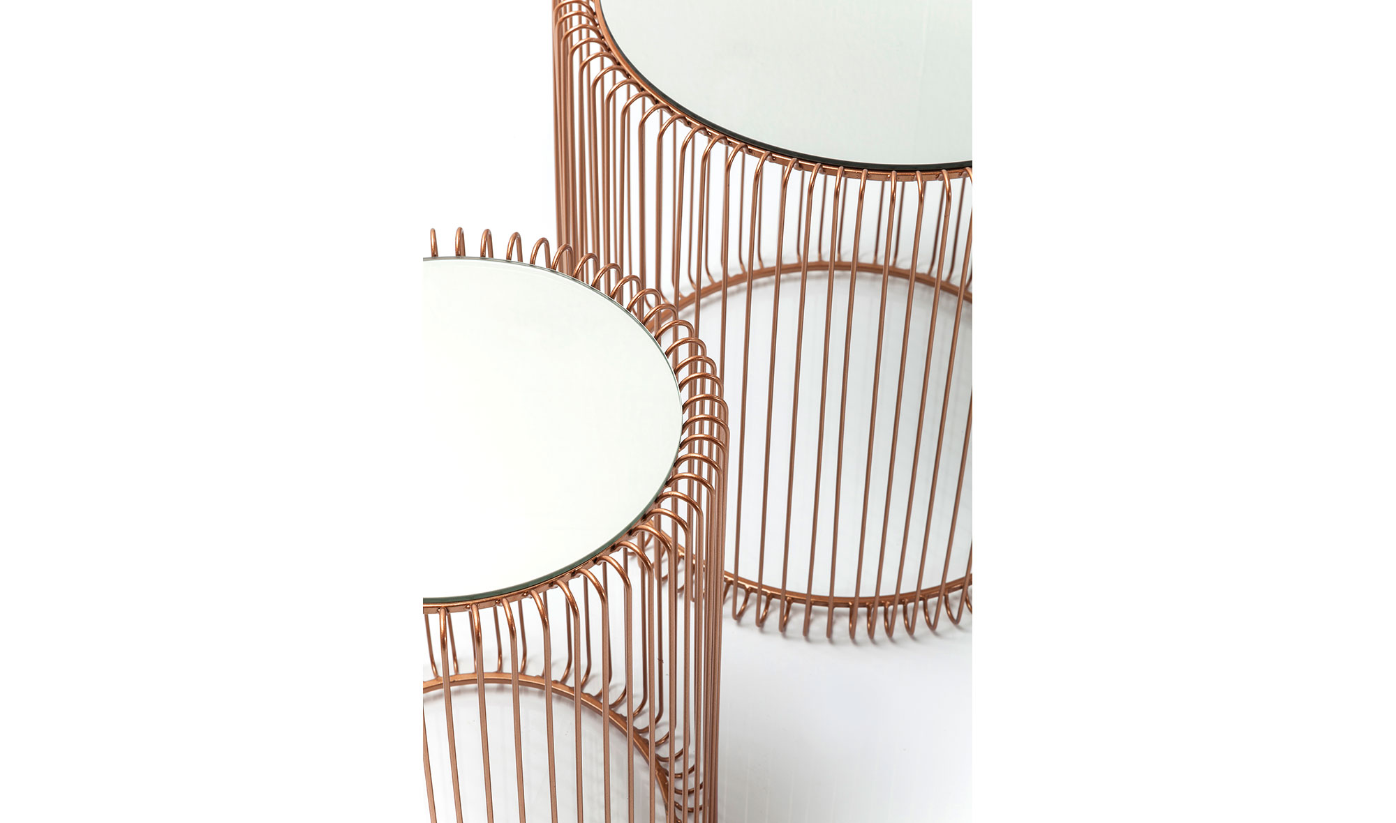 Set de 2 mesas auxiliares Wire cobre