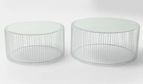 Set de 2 mesas de centro Wire blanco