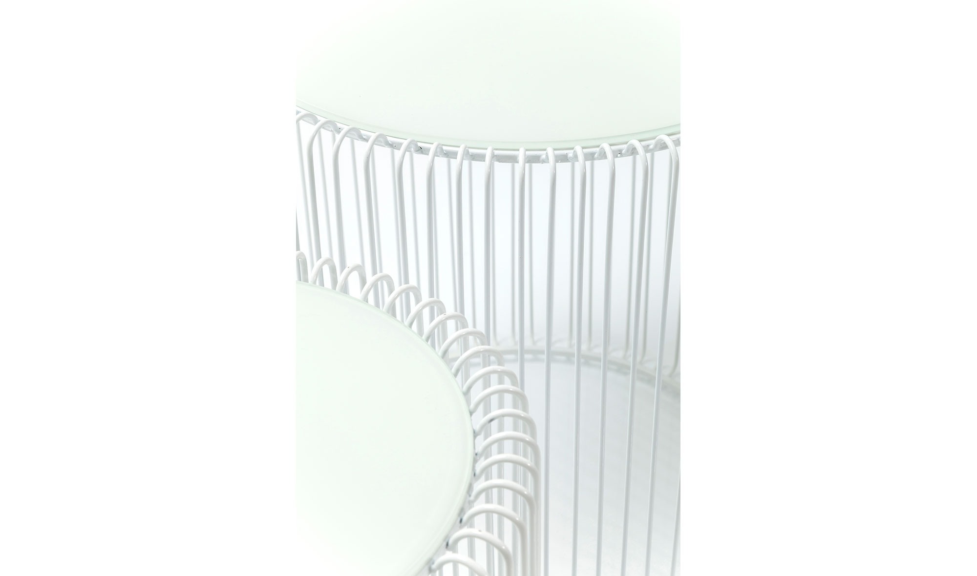 Set de 2 mesas auxiliares Wire blancas