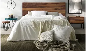 Cabecero y cama de madera industrial Loft