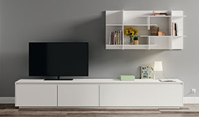 Mueble tv blanco lacado Lesoi