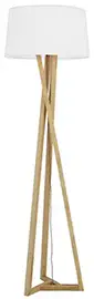 Lámpara de pie blanca madera natural Aladino