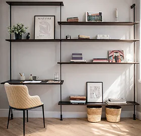 Librería con escritorio anclada a la pared Airport Cattelan